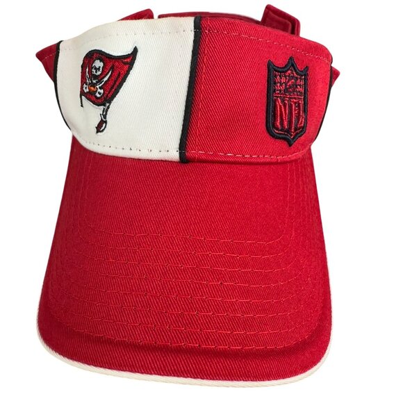 Tampa Bay Buccaneers Visor Hat Adults One Size Red With NFL Logo Strapback - Picture 2 of 11